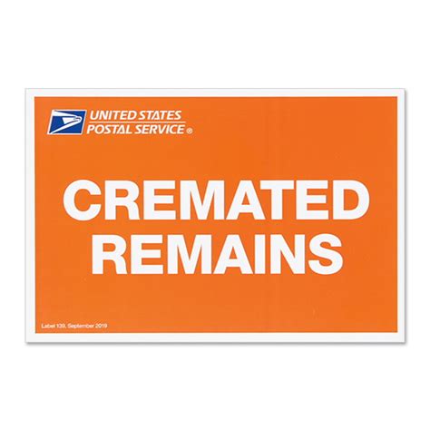 cremated remains shipping label.